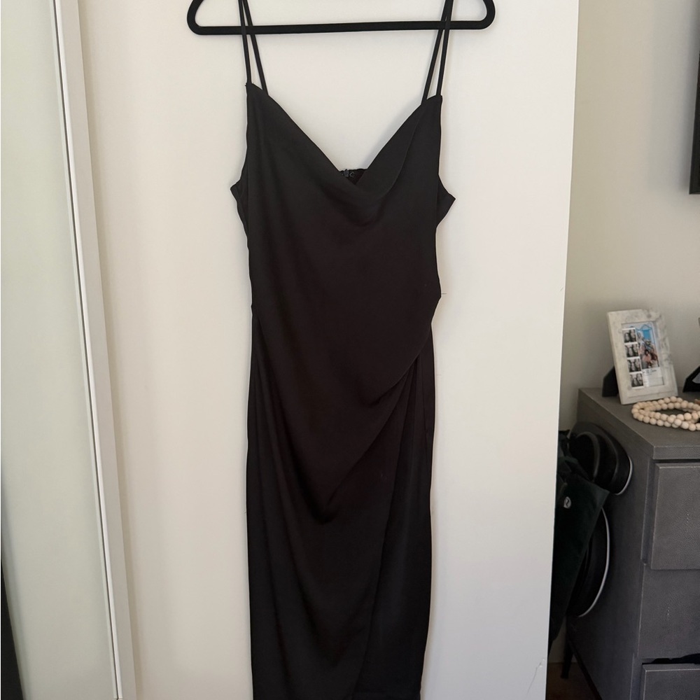 REVOLVE Black Midi Dress with Spaghetti Straps